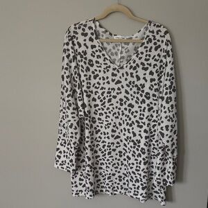 Leopard Print V-Neck Women's Top